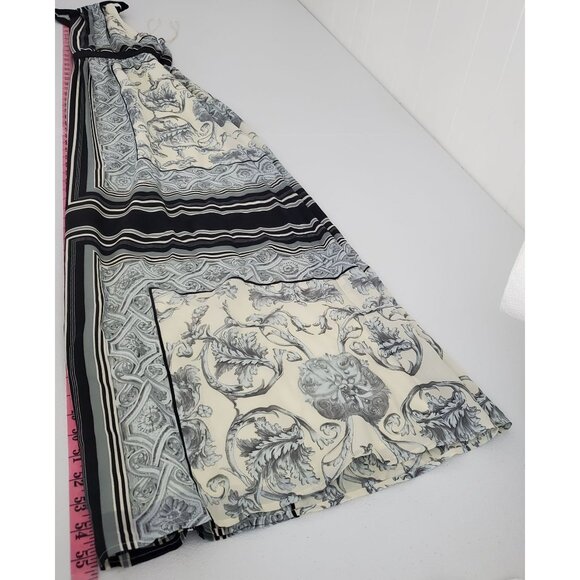 Vince Camuto Womens Floral Scarf Print Halter Maxi Dress Size 6 Black Keyhole - Picture 9 of 11